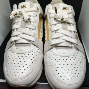 Michael Kors White with Gold Accents Sneakers, 6M